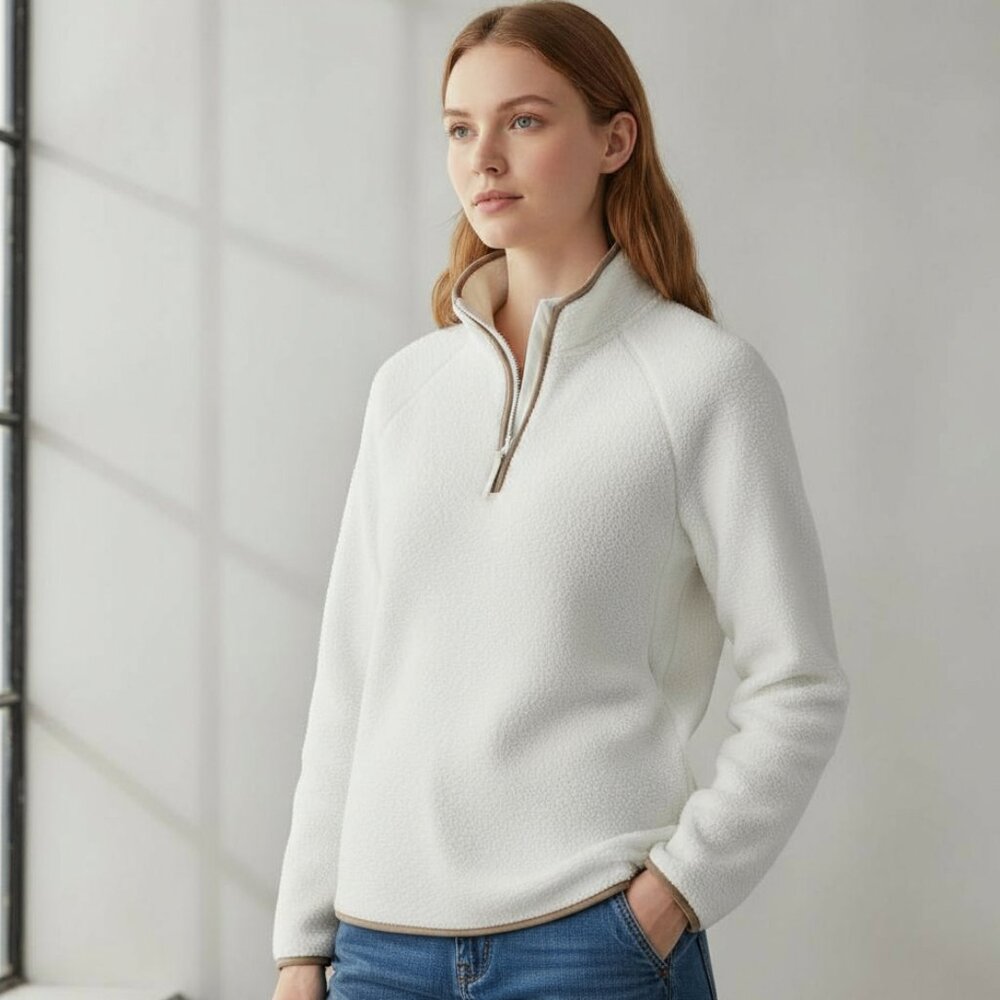 J.Crew Oversized Sherpa Fleece Quarter Zip Pullover Sweater NWOT
